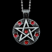Pentagram kamínky červené